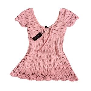 dolls kill/delia’s crochet mini dress